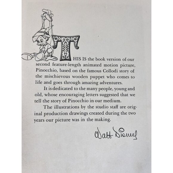 1939 Walt Disney's Pinocchio Collodi Random House 2nd Print HC - Picture 6 of 7